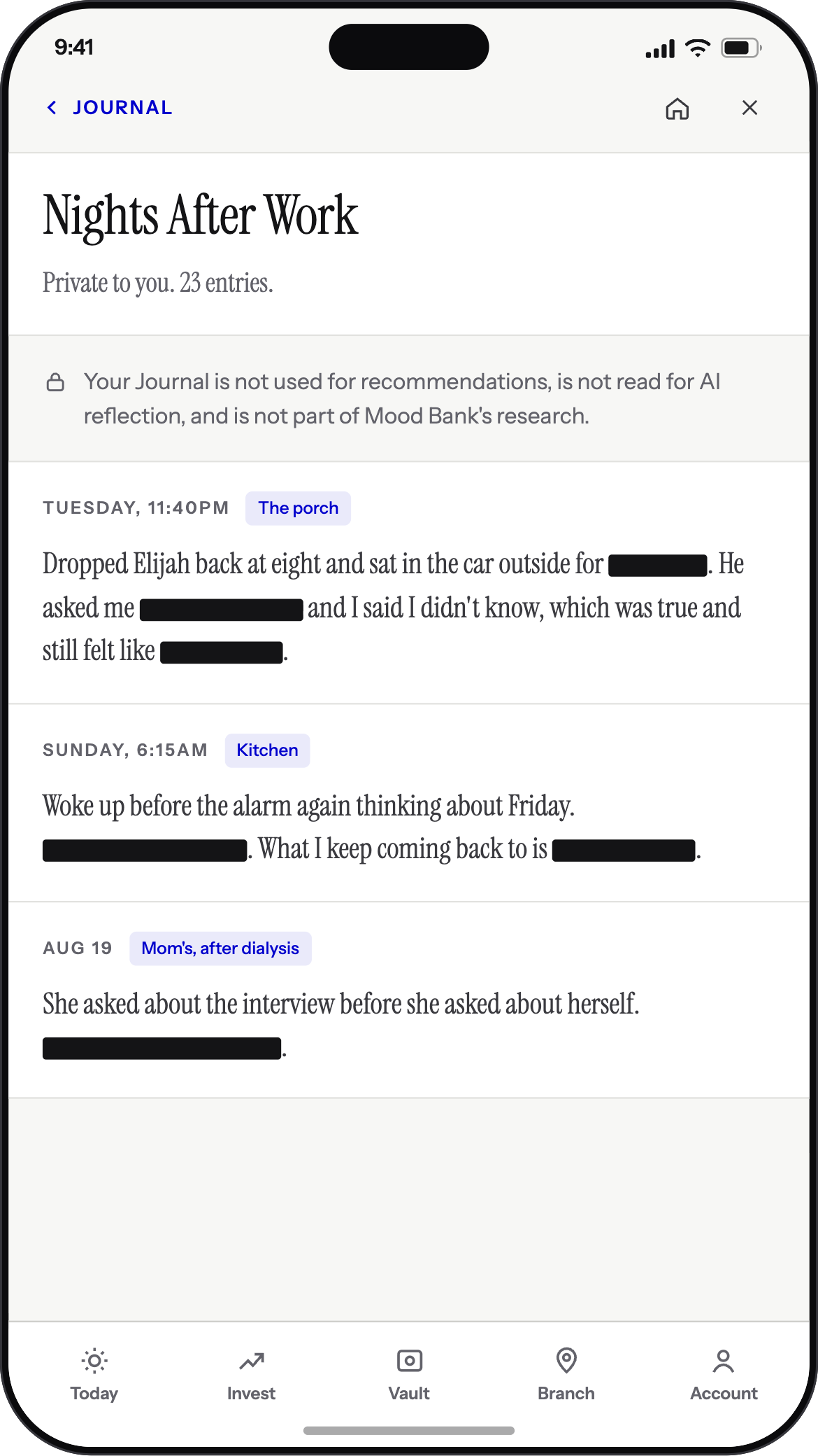 Mood Bank — Journal